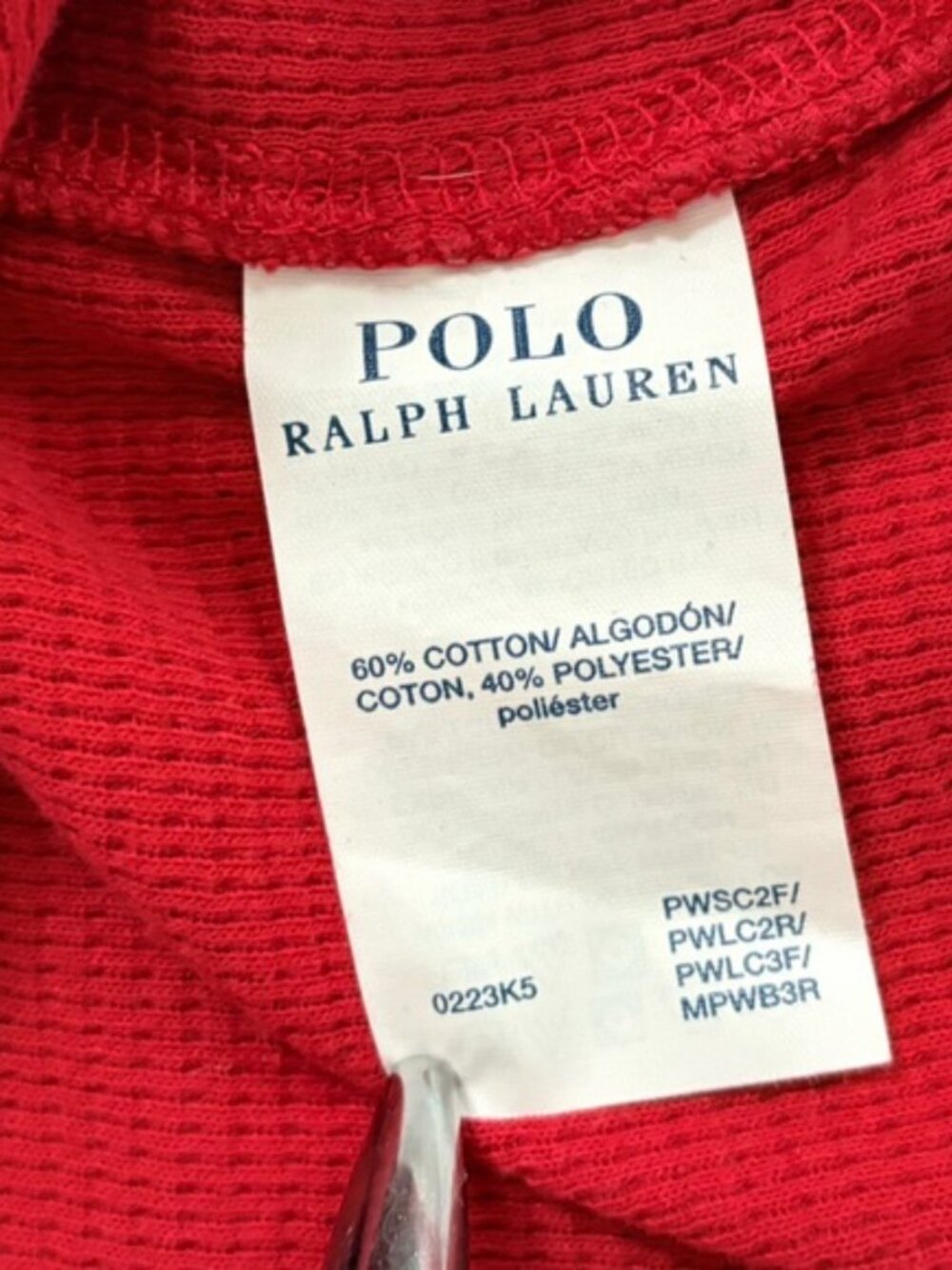 Polo Ralph Lauren Men’s Shirt Bear Red Crew Neck Long Sleeve Thermal Top XL - Picture 9 of 12